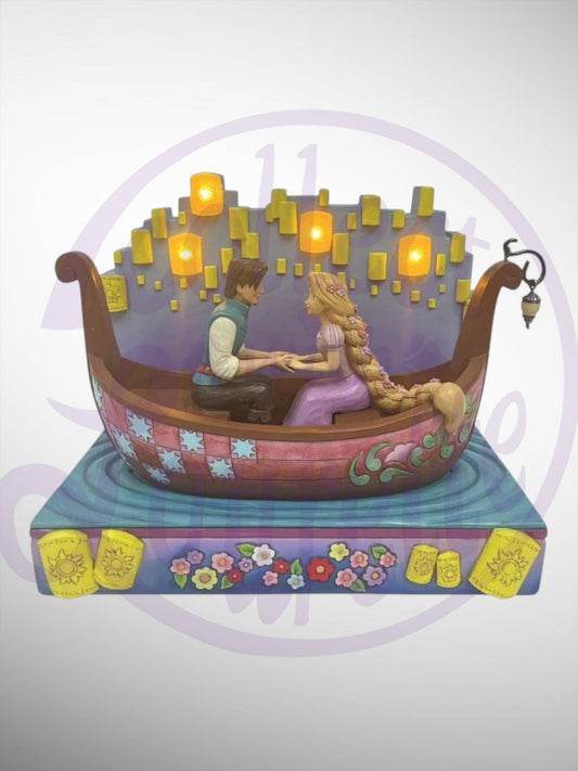 Jim Shore Disney Traditions -  A Dream Come True Tangled Boat with Lanterns Figurine - PREORDER