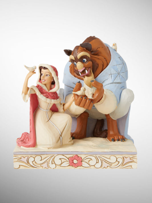 Jim Shore Disney Traditions - Something There White Woodland Beauty and the Beast Figurine