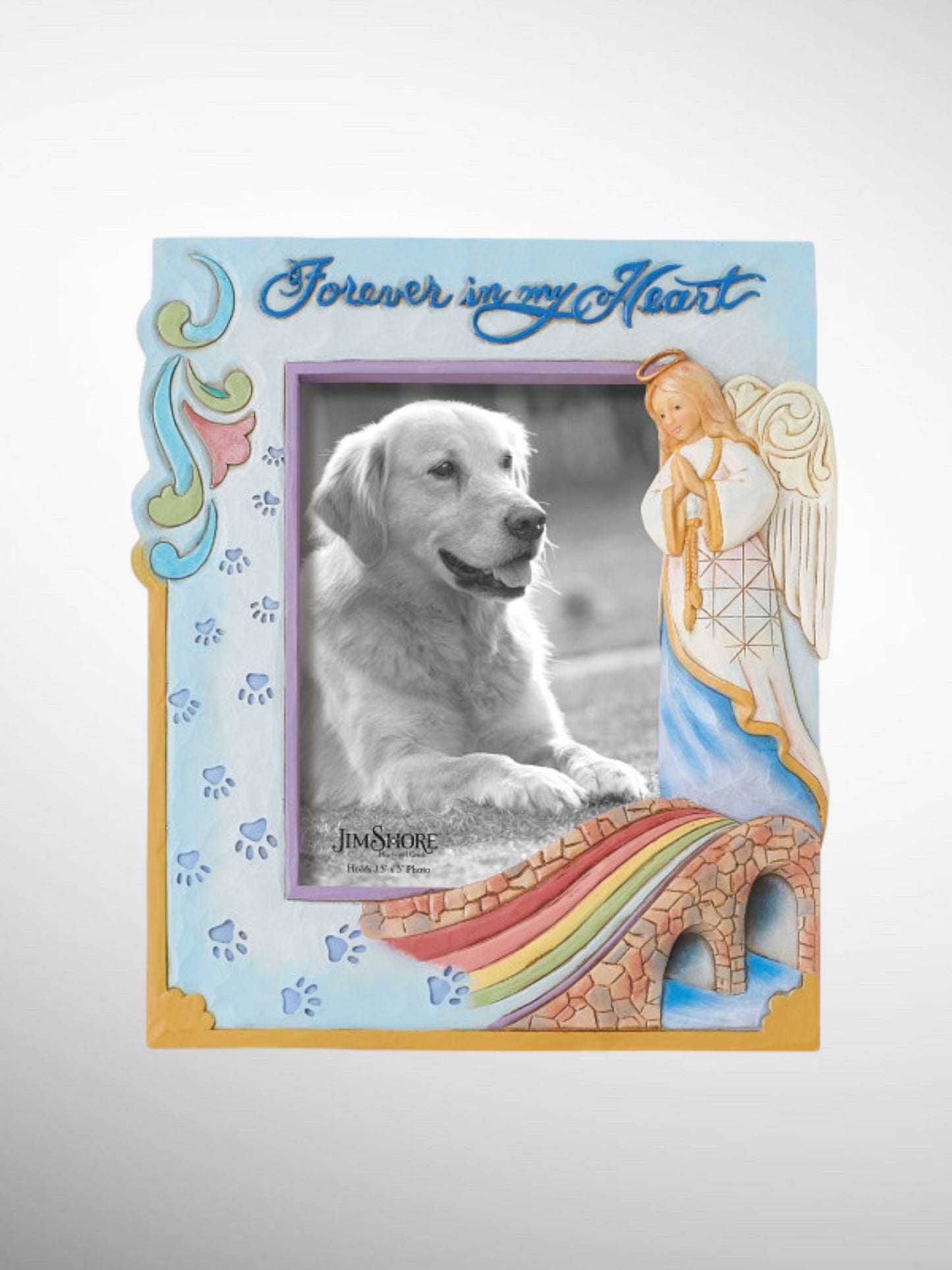 Jim Shore Heartwood Creek - Rainbow Bridge Pet Bereavement Photo Frame