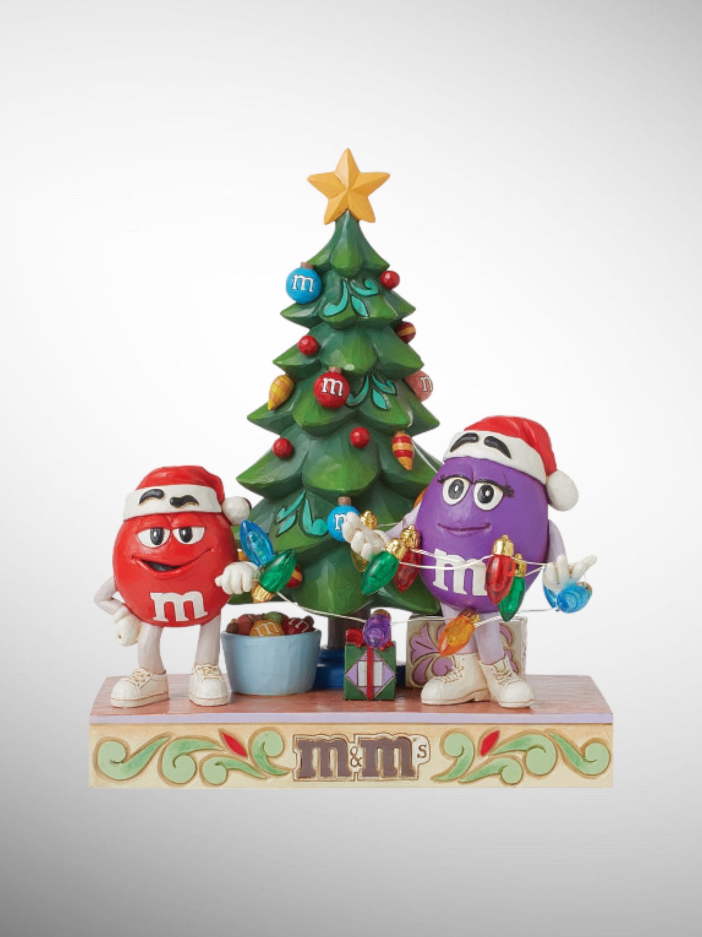 Jim Shore M&M's Collection - A Helping Hand Red Purple Tree Figurine