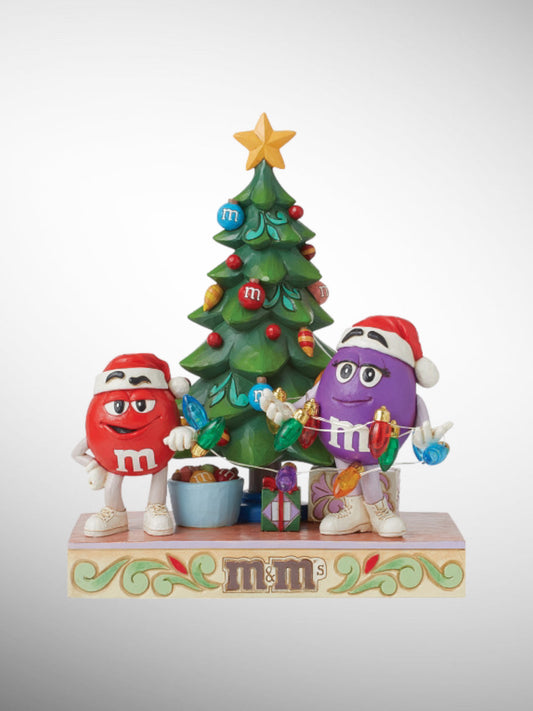 Jim Shore M&M's Collection - A Helping Hand Red Purple Tree Figurine - PREORDER