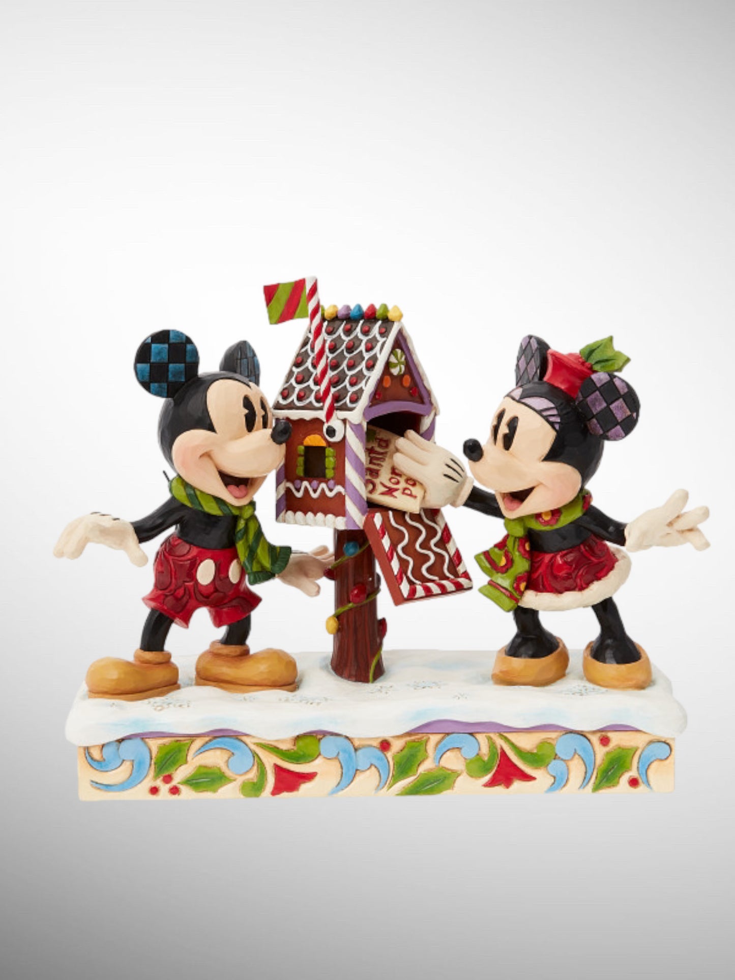 Jim Shore Disney Traditions - Letters for Santa Mickey and Minnie Christmas Figurine