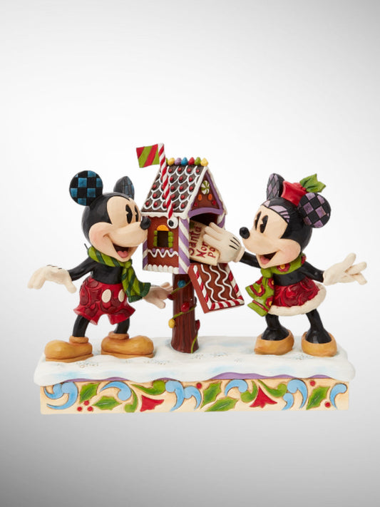 Jim Shore Disney Traditions - Letters for Santa Mickey and Minnie Christmas Figurine - PREORDER