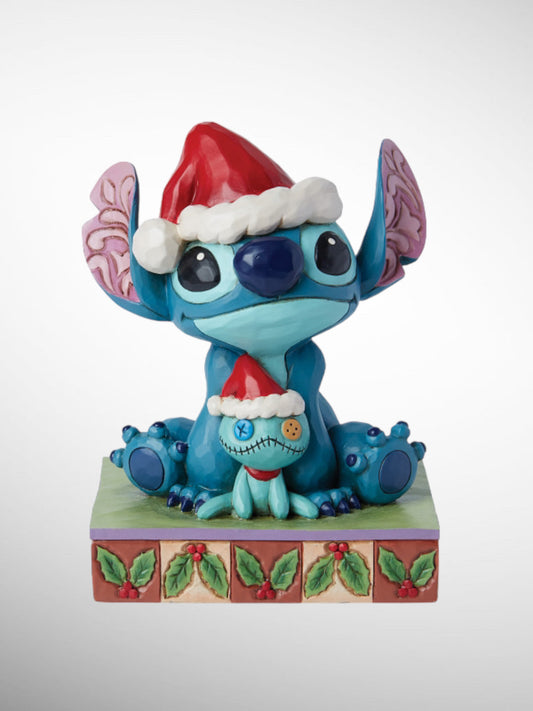 Jim Shore Disney Traditions - Christmas Buddies Santa Stitch and Scrump Figurine - PREORDER