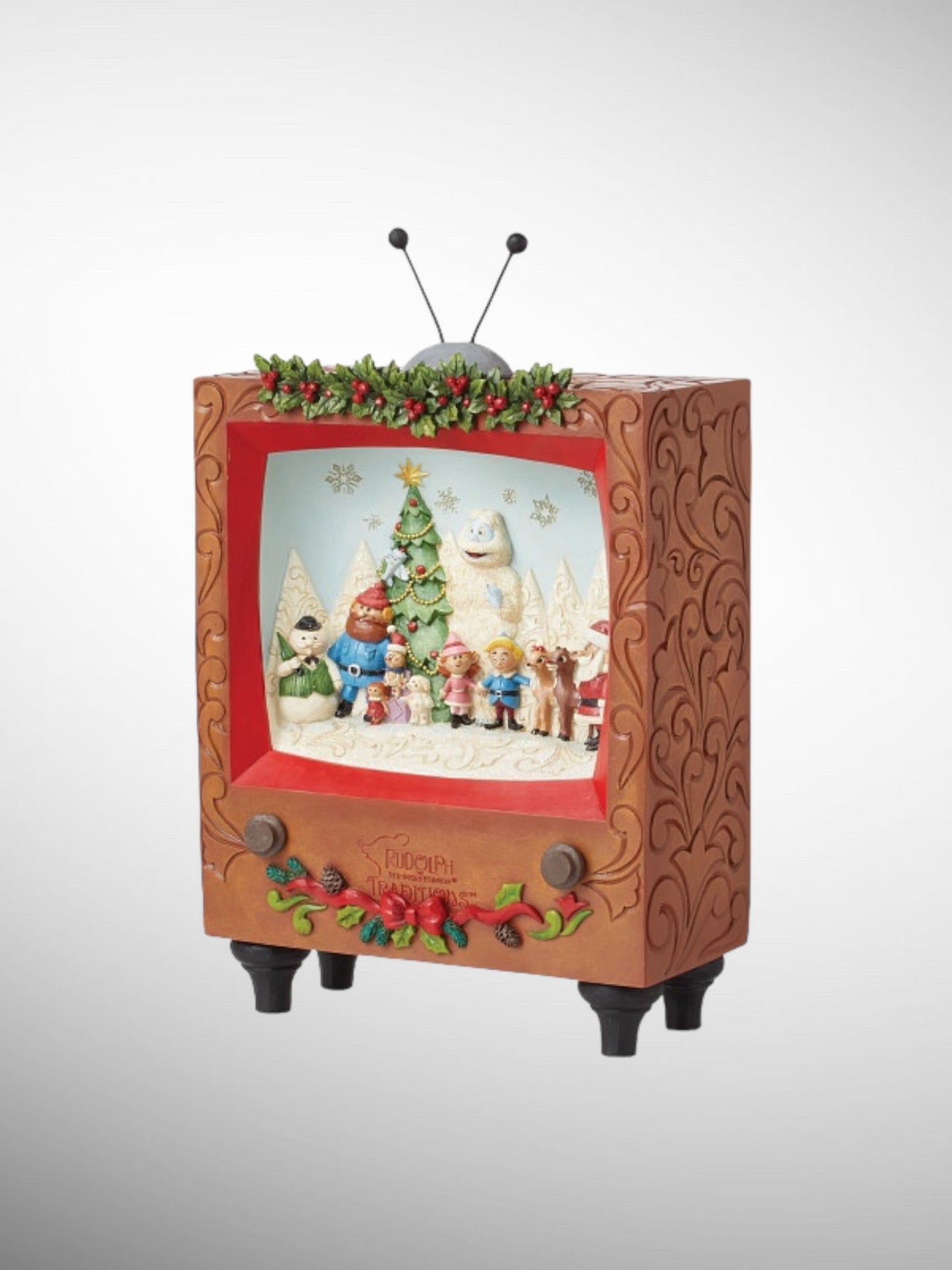 Jim Shore Rudolph Traditions -Rudolph LED Diorama TV Scene Masterpiece Figurine