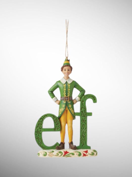 Jim Shore Elf - Buddy the Elf Word Hanging Ornament