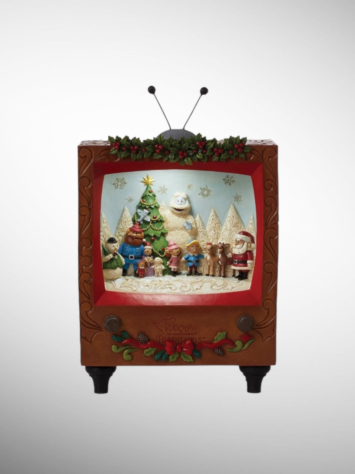 Jim Shore Rudolph Traditions -Rudolph LED Diorama TV Scene Masterpiece Figurine