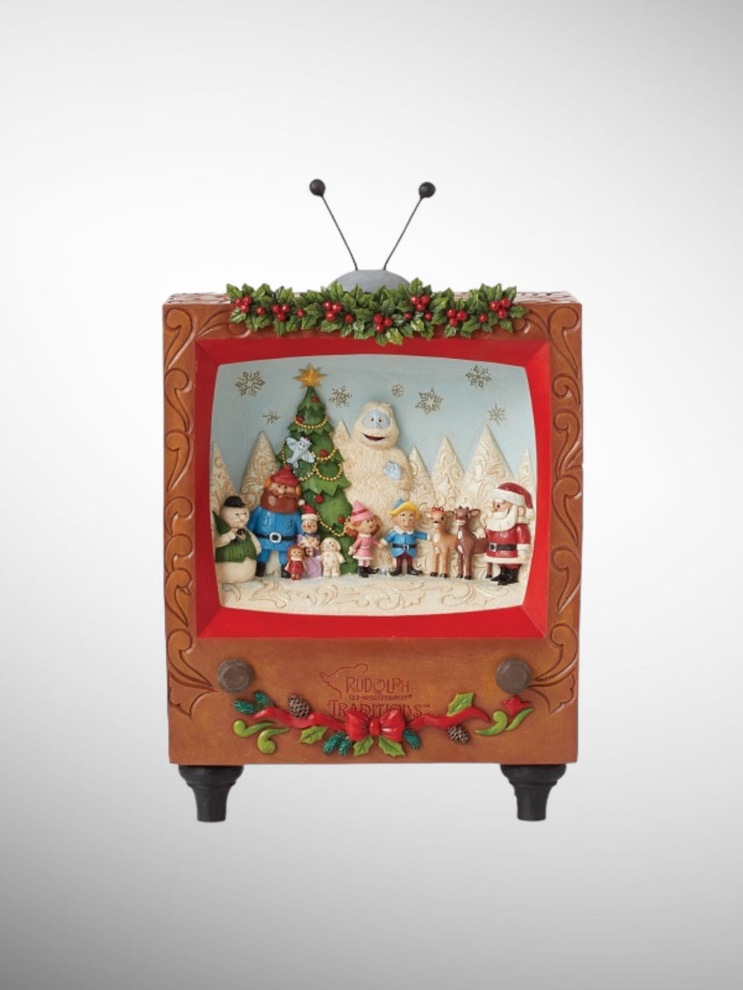 Jim Shore Rudolph Traditions -Rudolph LED Diorama TV Scene Masterpiece Figurine