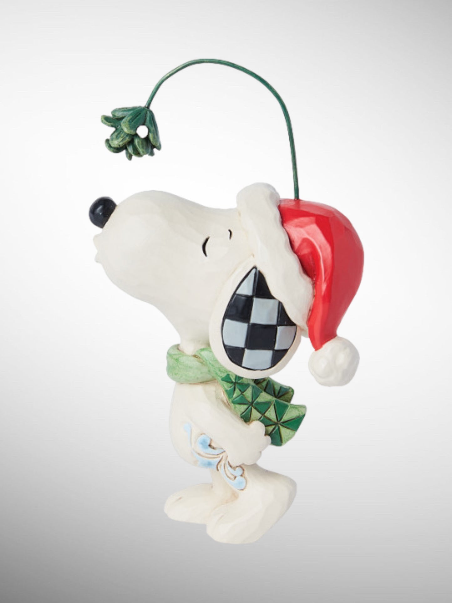 Jim Shore Peanuts - Snoopy Christmas Hat Mistletoe Mini Figurine