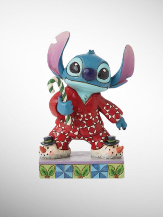 Jim Shore Disney Traditions - Christmas Morning Holiday Stitch Personality Pose Figurine - PREORDER