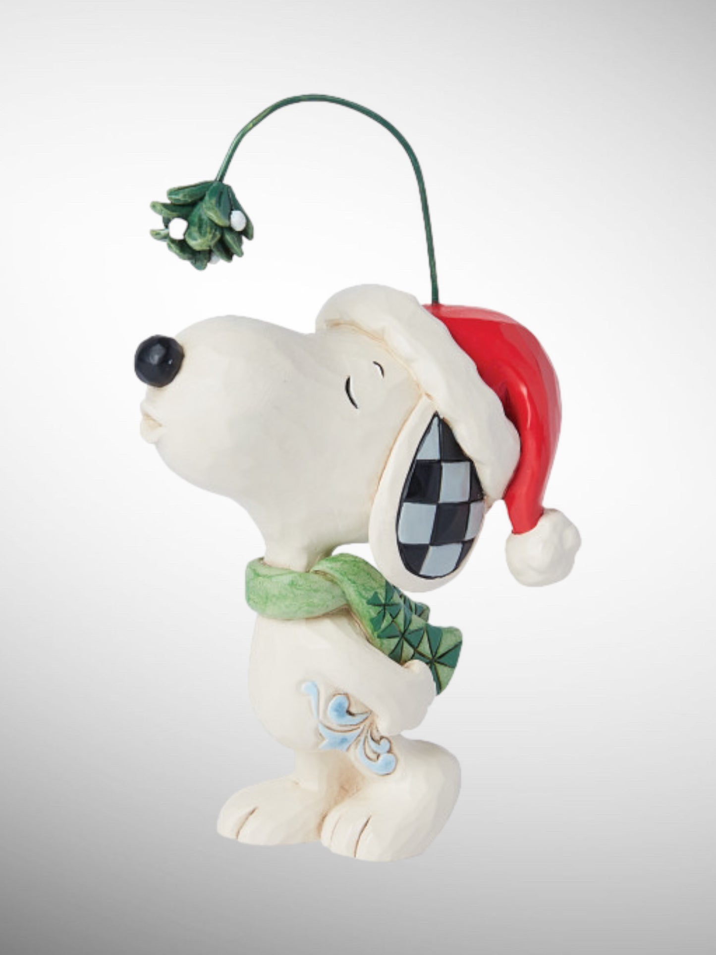 Jim Shore Peanuts - Snoopy Christmas Hat Mistletoe Mini Figurine