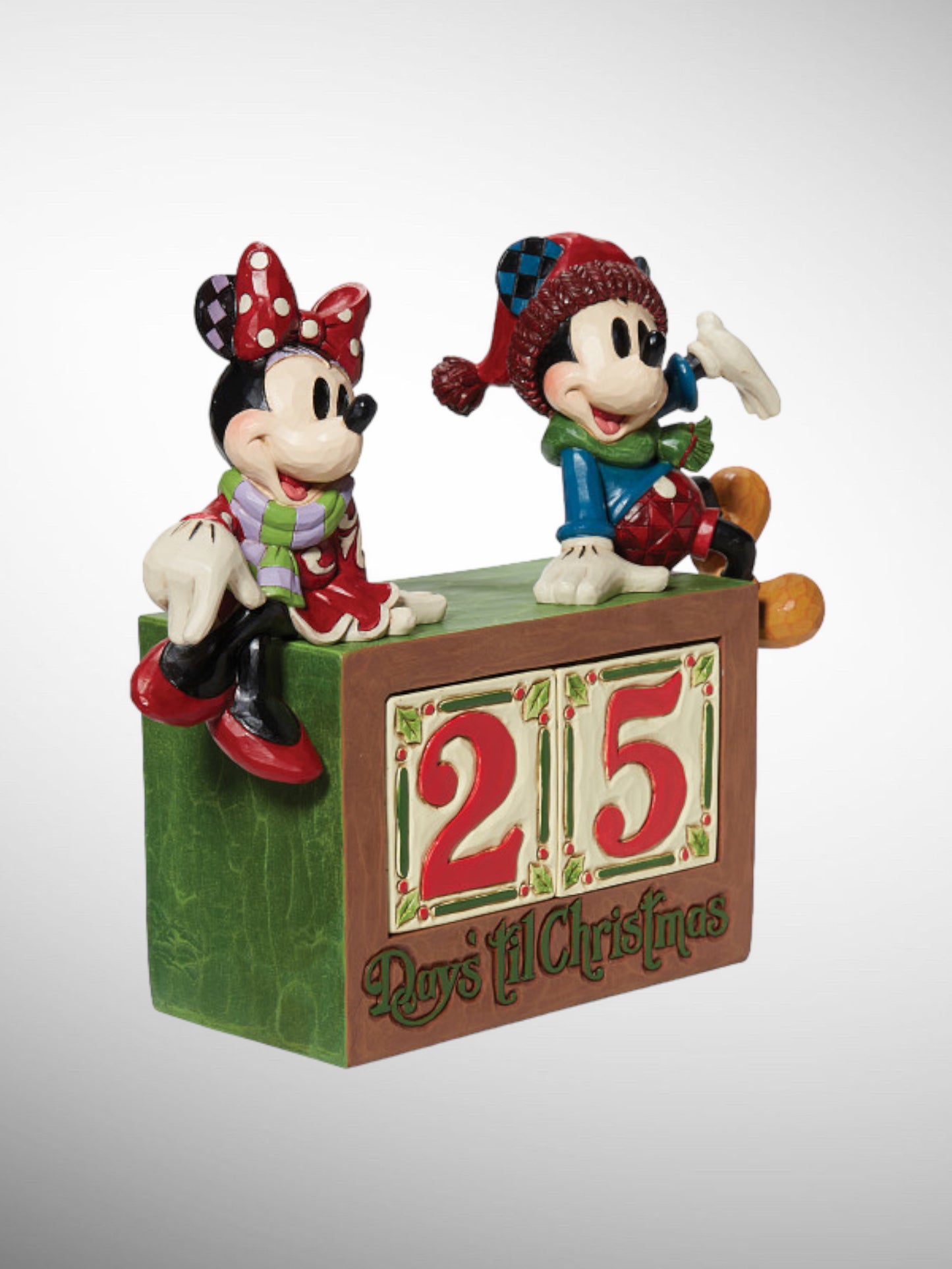 Jim Shore Disney Traditions - The Christmas Countdown Mickey and Minnie Calendar Figurine