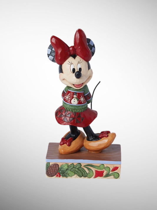 Jim Shore Disney Traditions - Holiday Ready Minnie Ugly Sweater Christmas Figurine - PREORDER