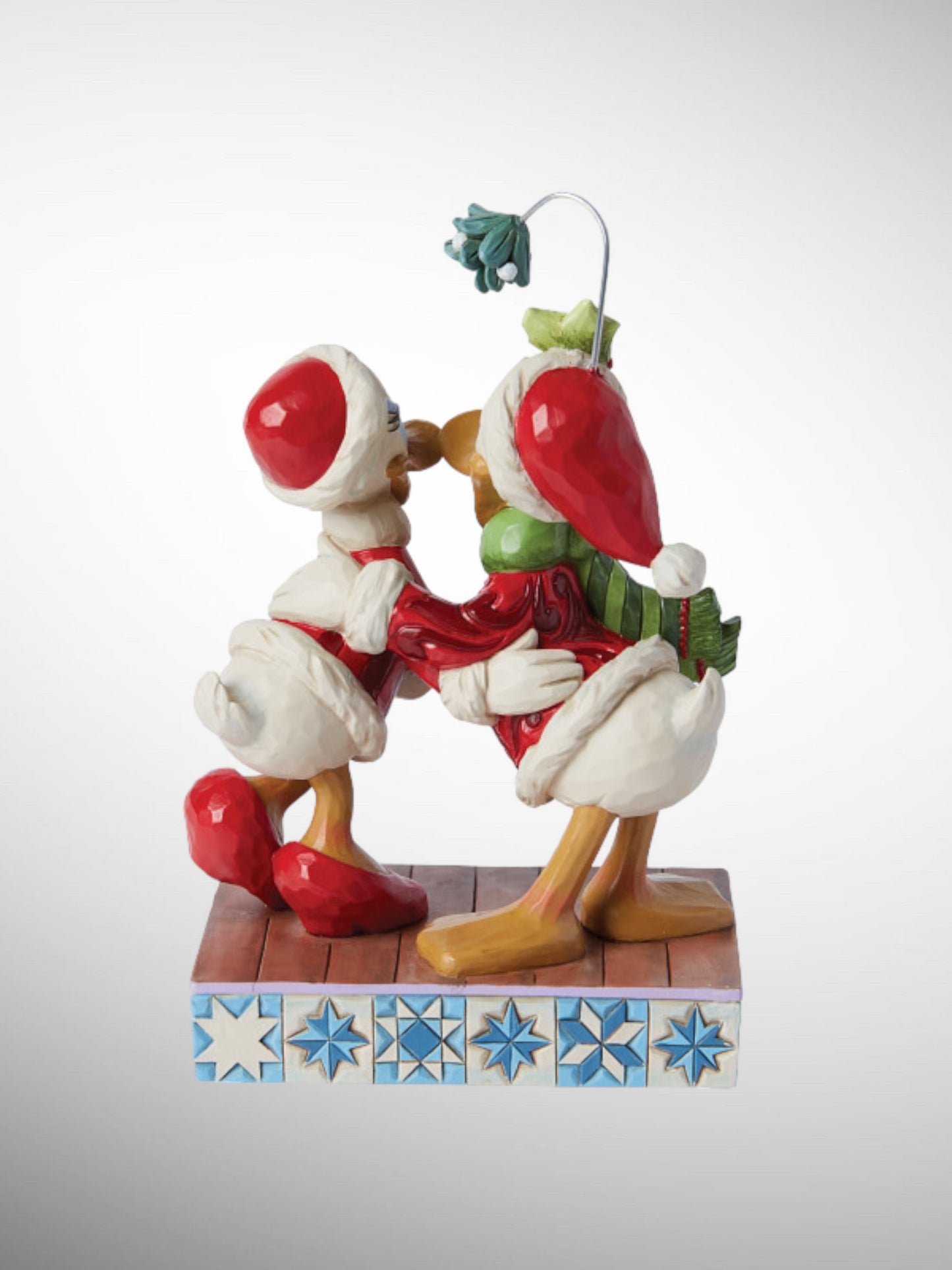Jim Shore Disney Traditions - Merry Mistletoe Donald and Daisy Duck Christmas Figurine - PREORDER