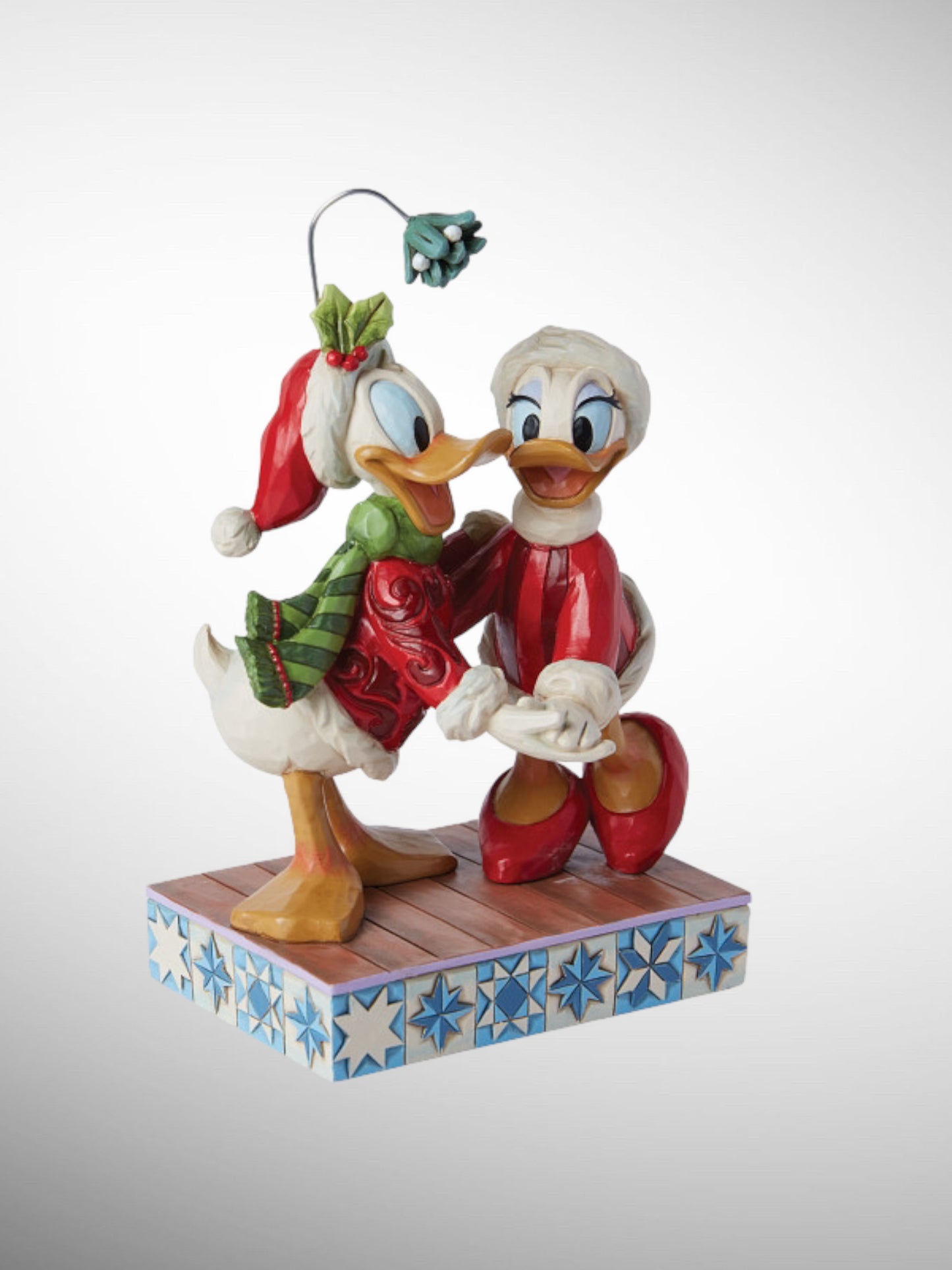 Jim Shore Disney Traditions - Merry Mistletoe Donald and Daisy Duck Christmas Figurine