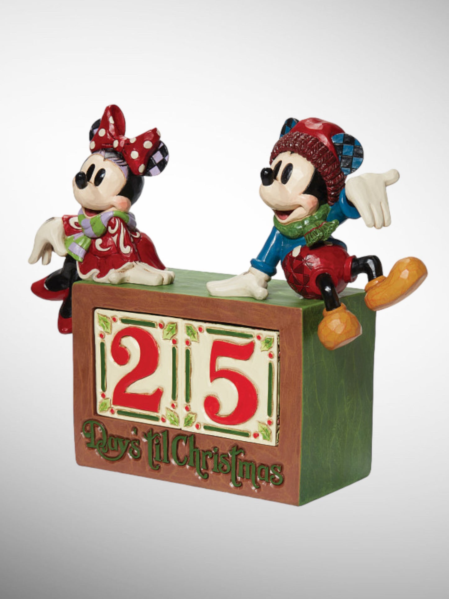 Jim Shore Disney Traditions - The Christmas Countdown Mickey and Minnie Calendar Figurine