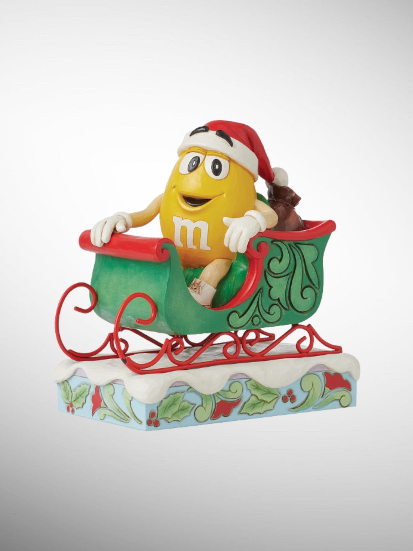 Jim Shore M&M's Collection - A Sweet Ride Yellow Sleigh Figurine