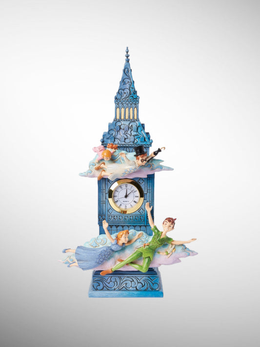 Jim Shore Disney Traditions - Time to Find Neverland Peter Pan Clock Figurine - PREORDER