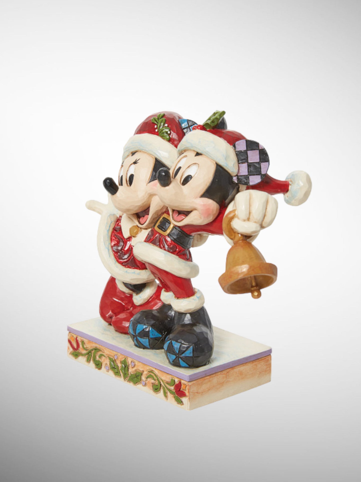 Jim Shore Disney Traditions - Jingle Bell Mickey and Minnie Santas Figurine