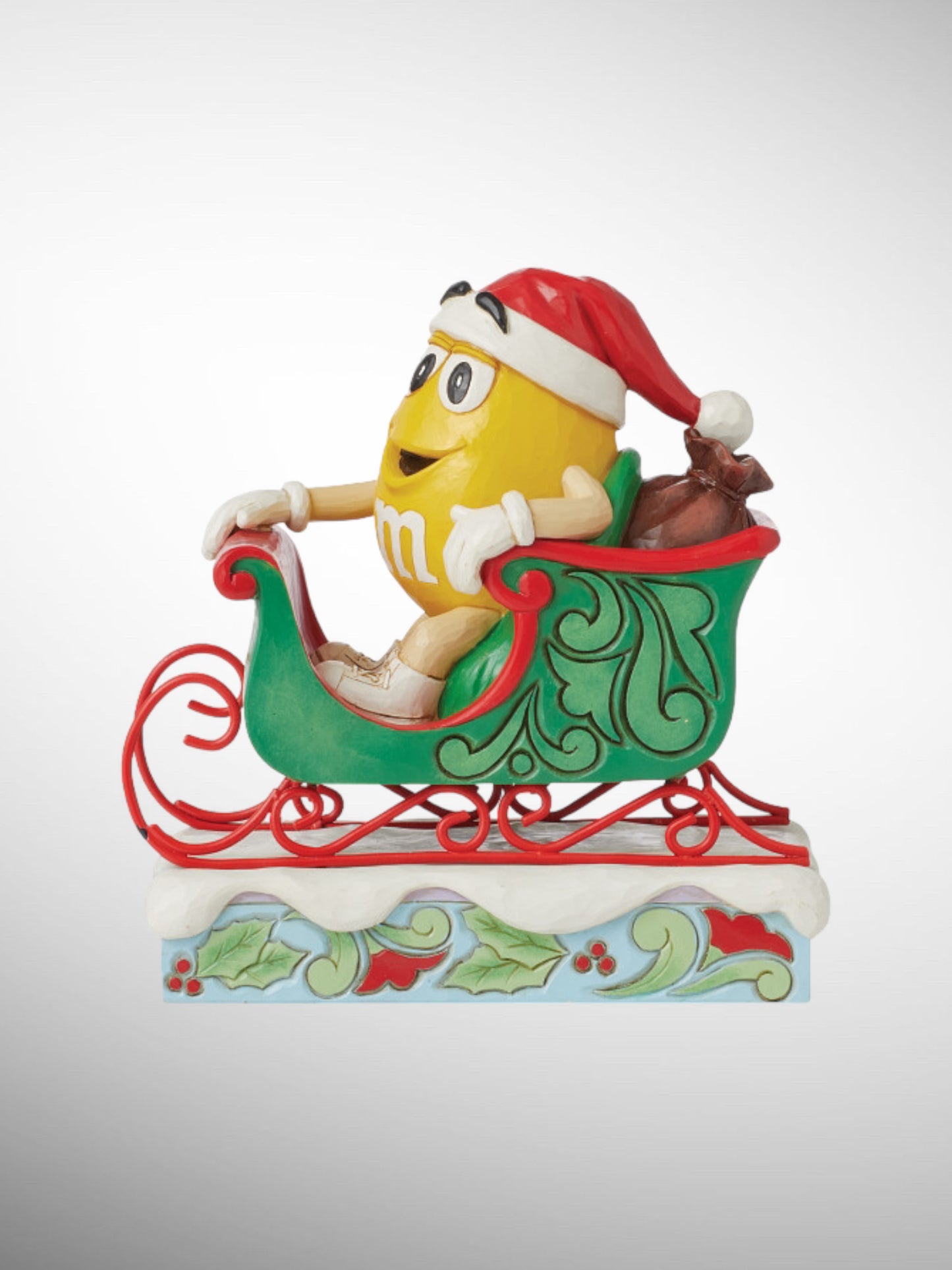 Jim Shore M&M's Collection - A Sweet Ride Yellow Sleigh Figurine