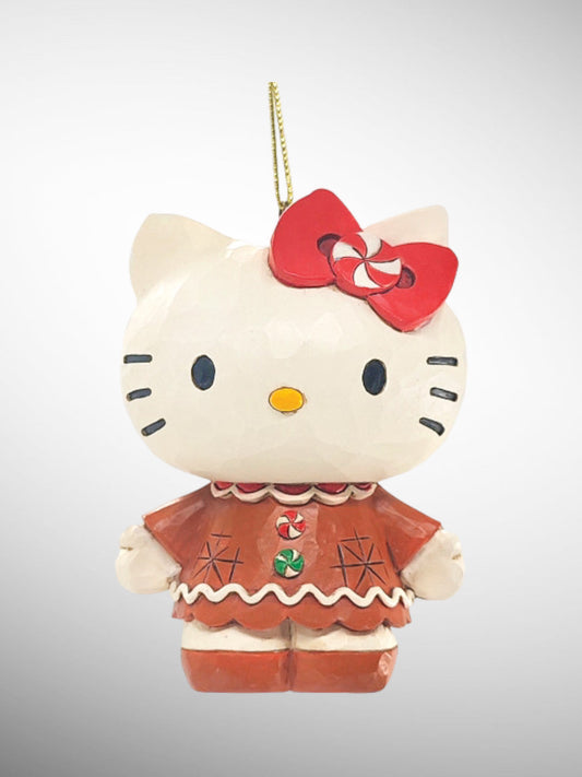 Jim Shore Sanrio Collection - Hello Kitty Gingerbread Hanging Ornament - PREORDER