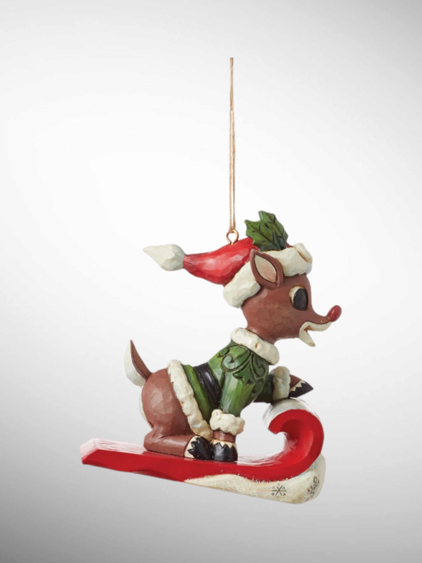 Jim Shore Rudolph Traditions - Dated 2024 Rudolph in Sled Hanging Ornament