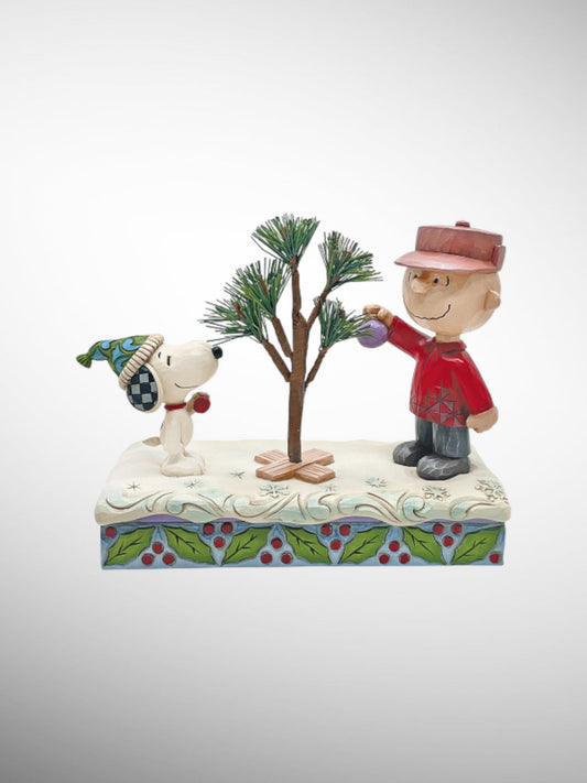 Jim Shore Peanuts - Snoopy & Charlie Brown with Tree Figurine - PREORDER