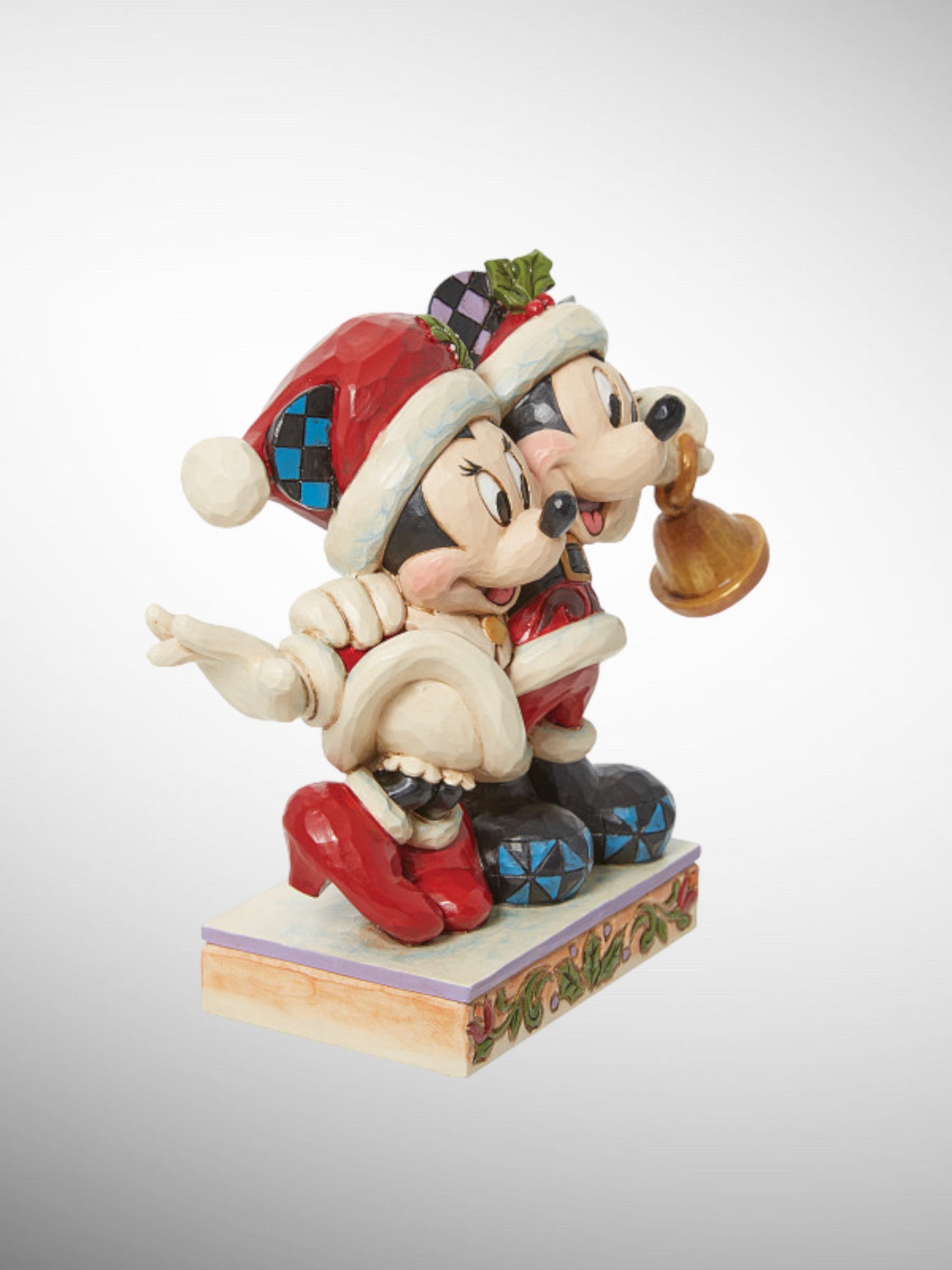 Jim Shore Disney Traditions - Jingle Bell Mickey and Minnie Santas Figurine