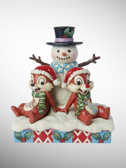 Jim Shore Disney Traditions - Snow Much Fun! Chip and Dale Snowman Christmas Figurine - PREORDER