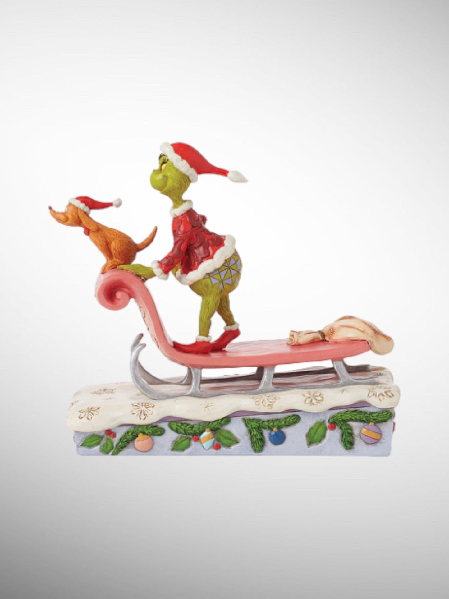 Jim Shore Dr. Seuss The Grinch - Grinch and Max on Sled Figurine