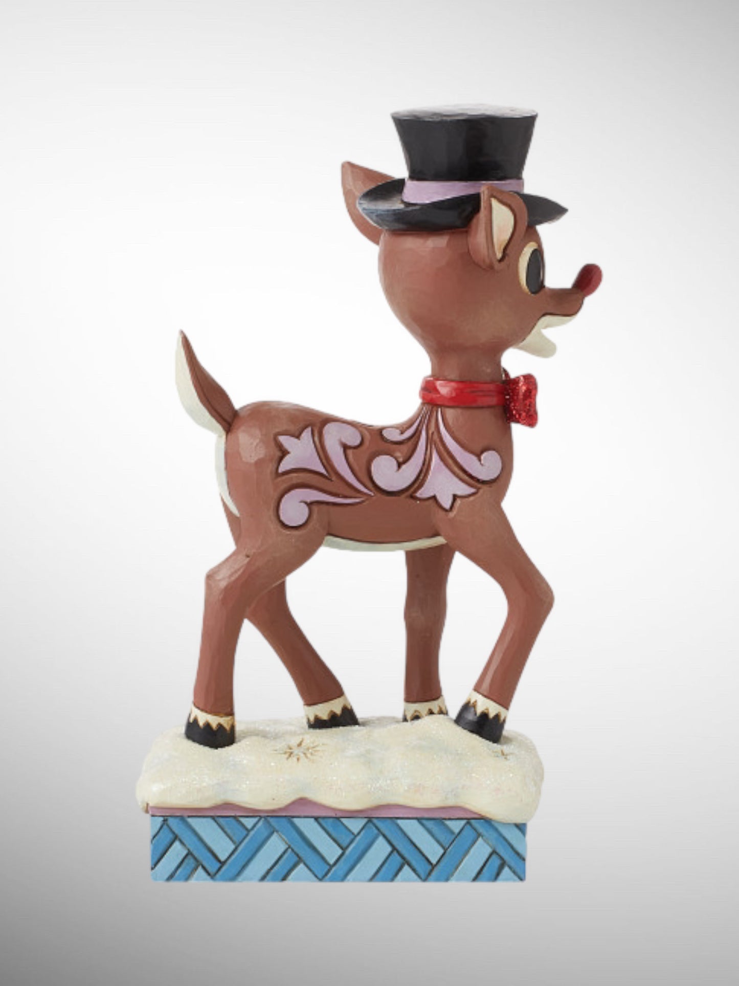 Jim Shore Rudolph Traditions - Rudolph Wearing Top Hat and Bowtie Figurine