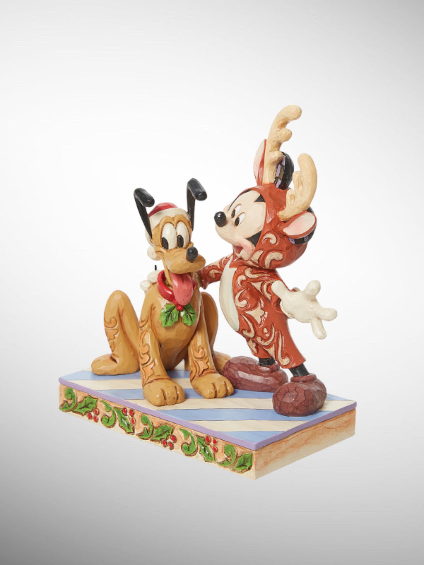 Jim Shore Disney Traditions - Festive Friends Mickey and Pluto Figurine