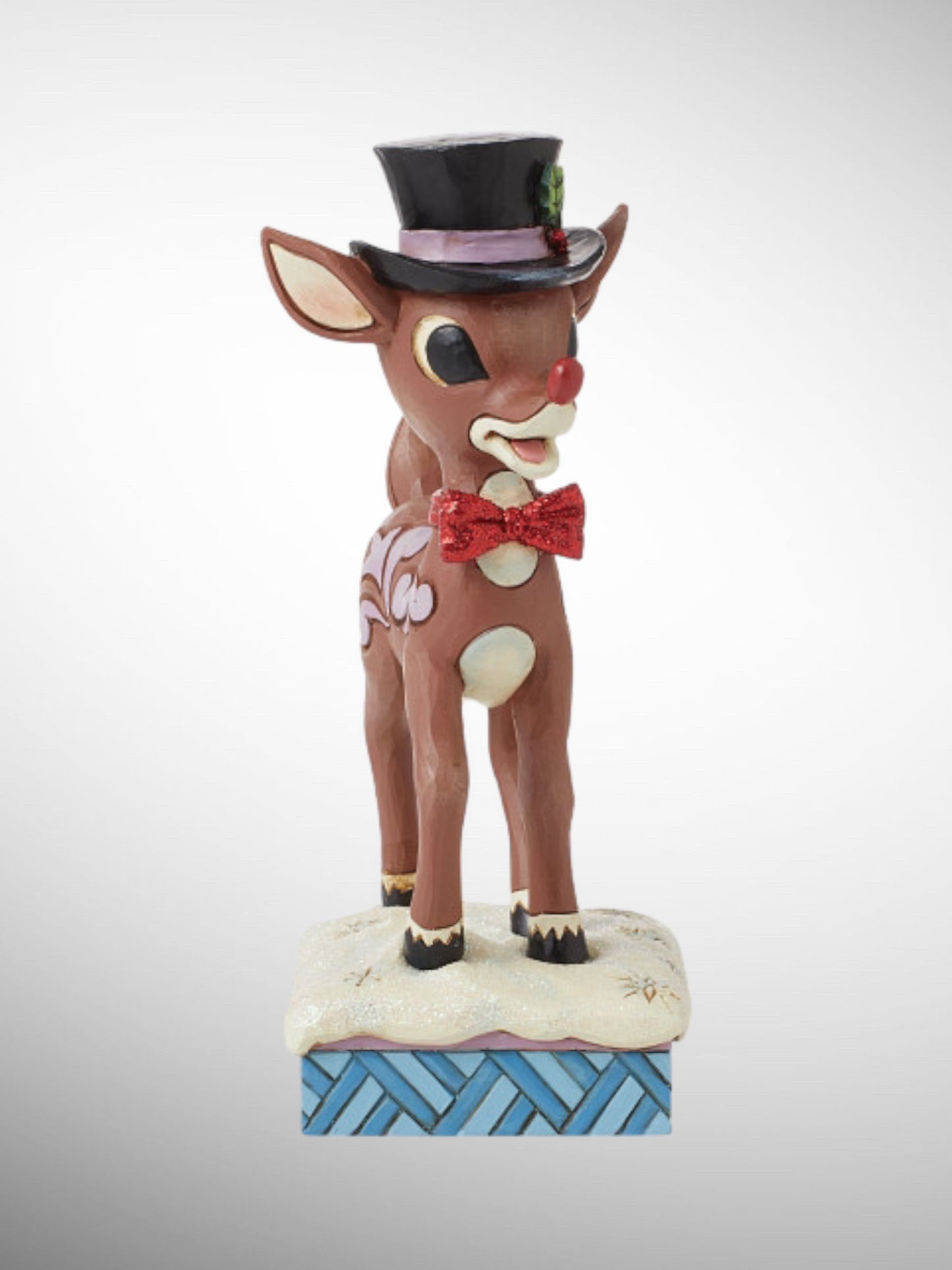 Jim Shore Rudolph Traditions - Rudolph Wearing Top Hat and Bowtie Figurine