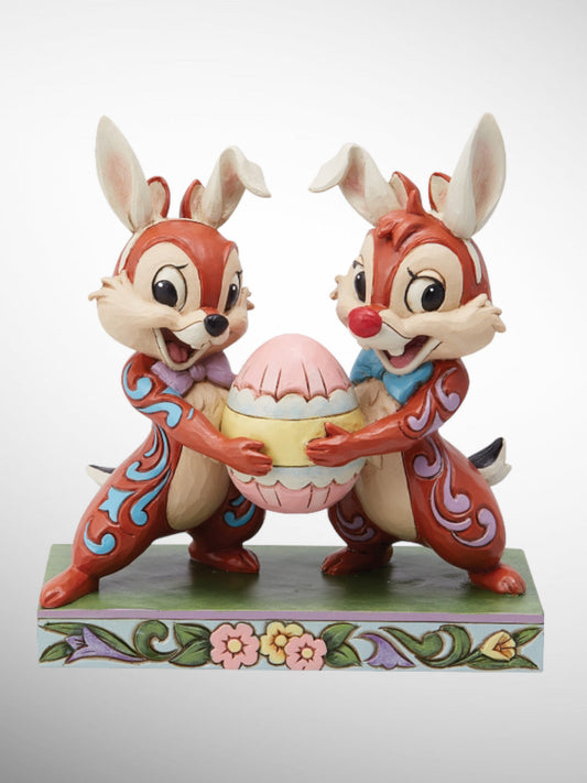 Jim Shore Disney Traditions - Mischievous Bunnies Chip & Dale Easter Figurine