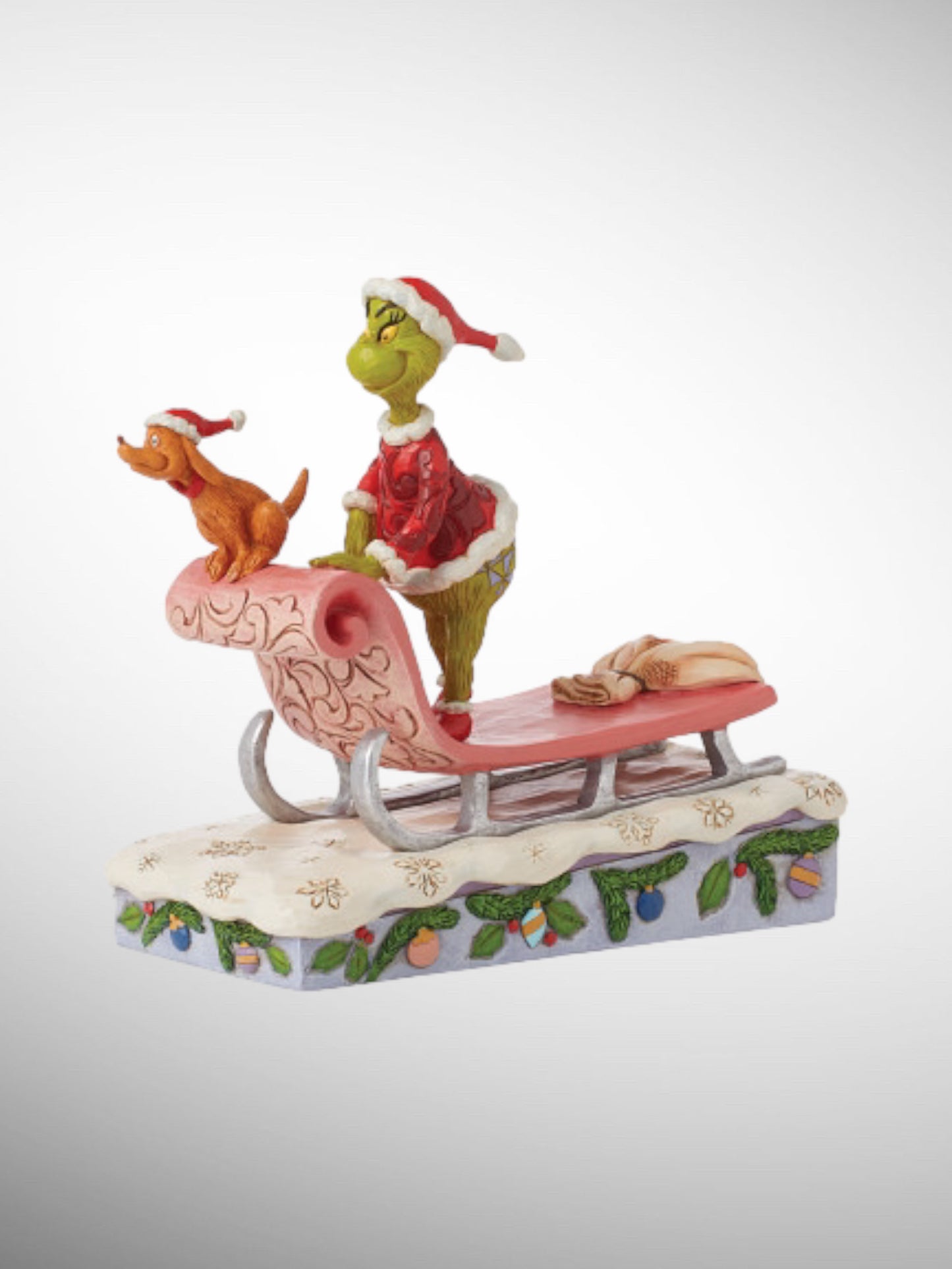 Jim Shore Dr. Seuss The Grinch - Grinch and Max on Sled Figurine