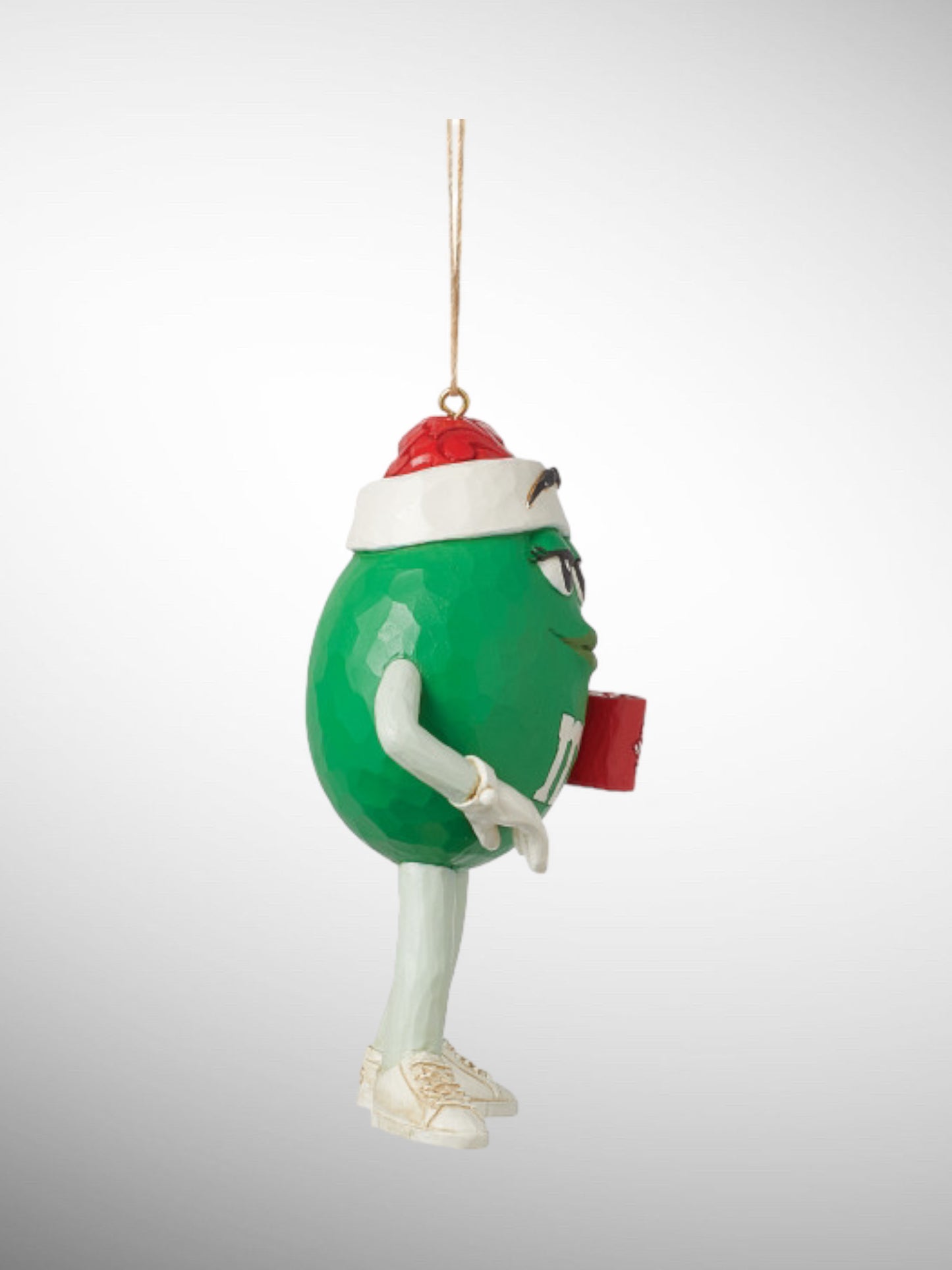 Jim Shore M&M's Collection - Green Santa Hat Hanging Ornament