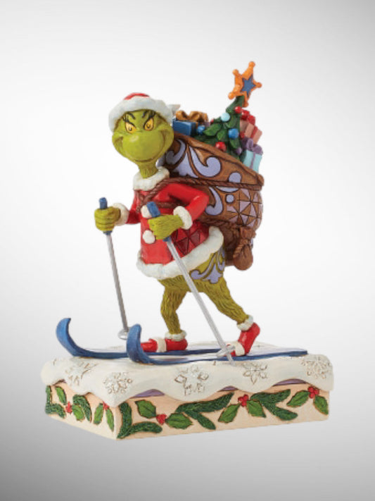 Jim Shore Dr. Seuss The Grinch - Grinch Skiing Figurine - PREORDER