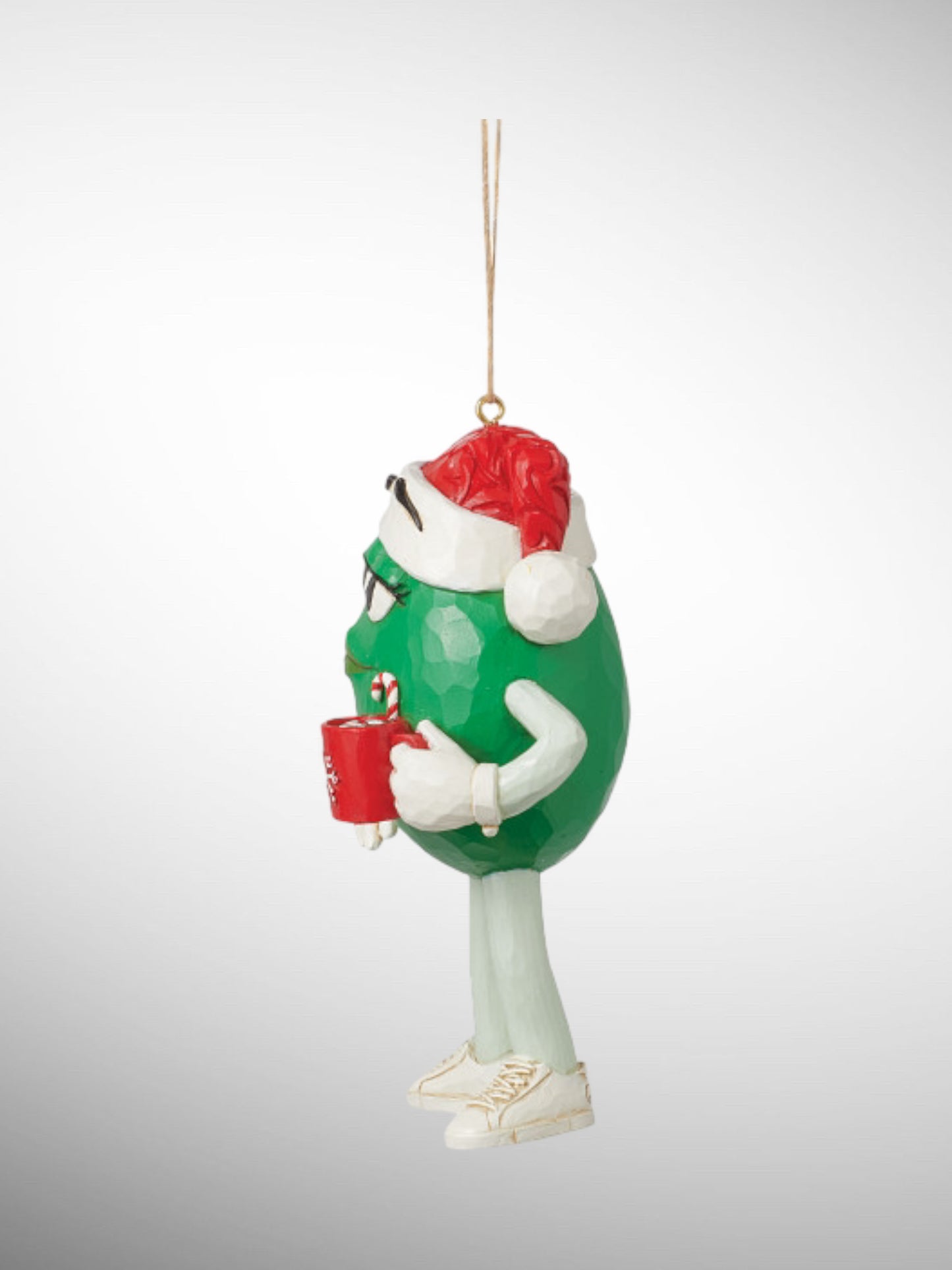 Jim Shore M&M's Collection - Green Santa Hat Hanging Ornament