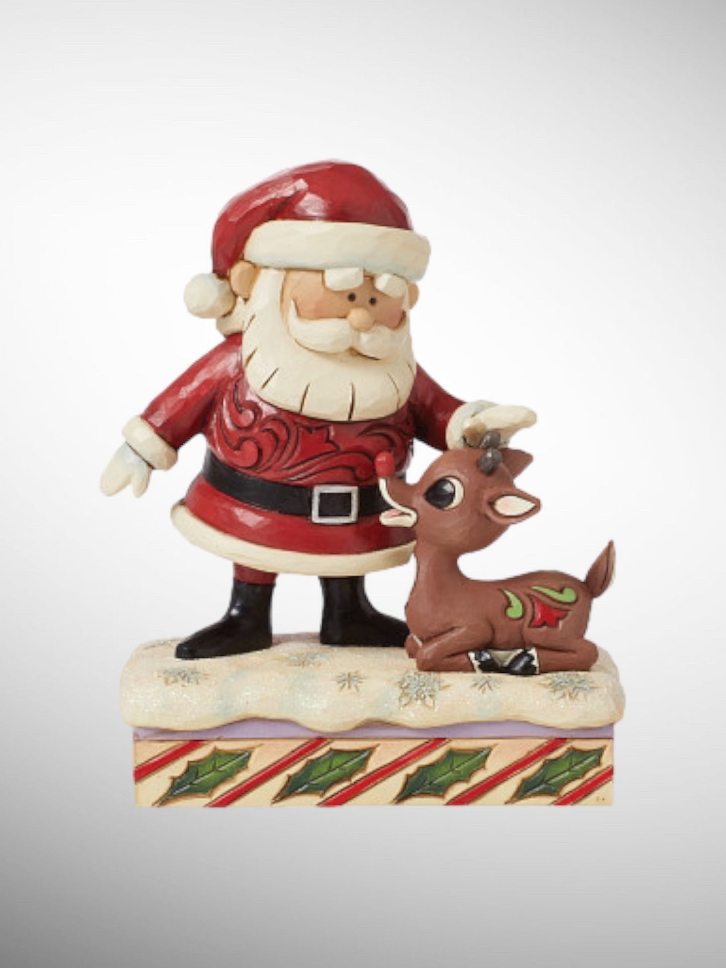 Jim Shore Rudolph Traditions - Santa Petting Rudolph Figurine