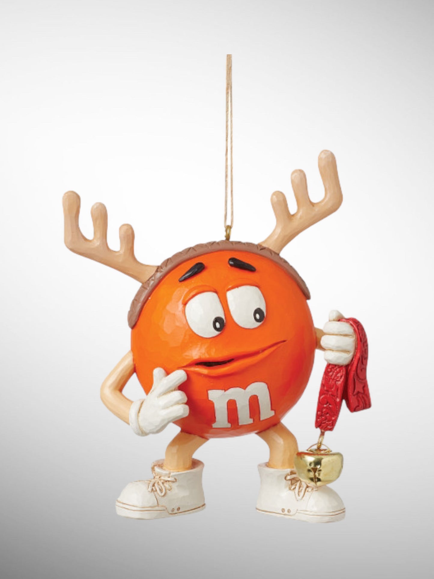 Jim Shore M&M's Collection - Orange Reindeer Hanging Ornament