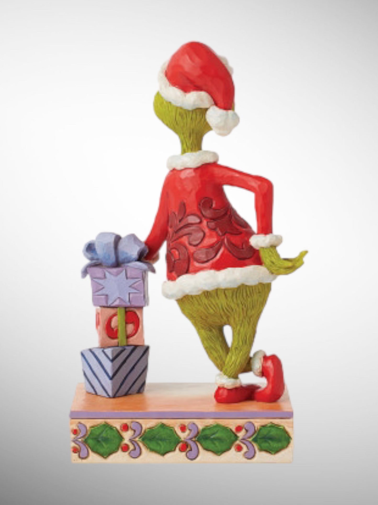 Jim Shore Dr. Seuss The Grinch - Grinch Leaning on Gifts Figurine