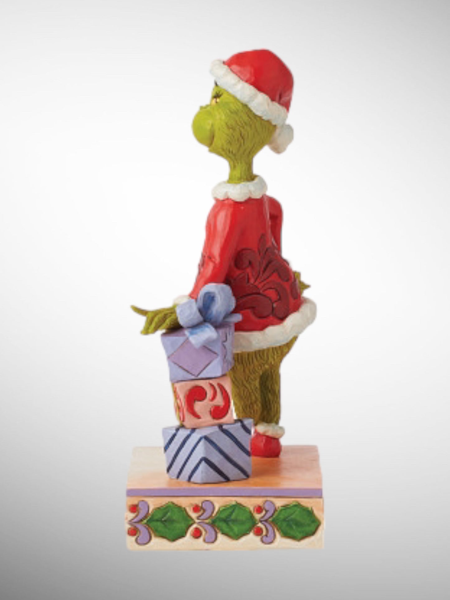 Jim Shore Dr. Seuss The Grinch - Grinch Leaning on Gifts Figurine