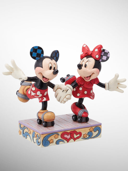 Jim Shore Disney Traditions - A Sweet Skate Mickey Minnie Roller Skating Figurine