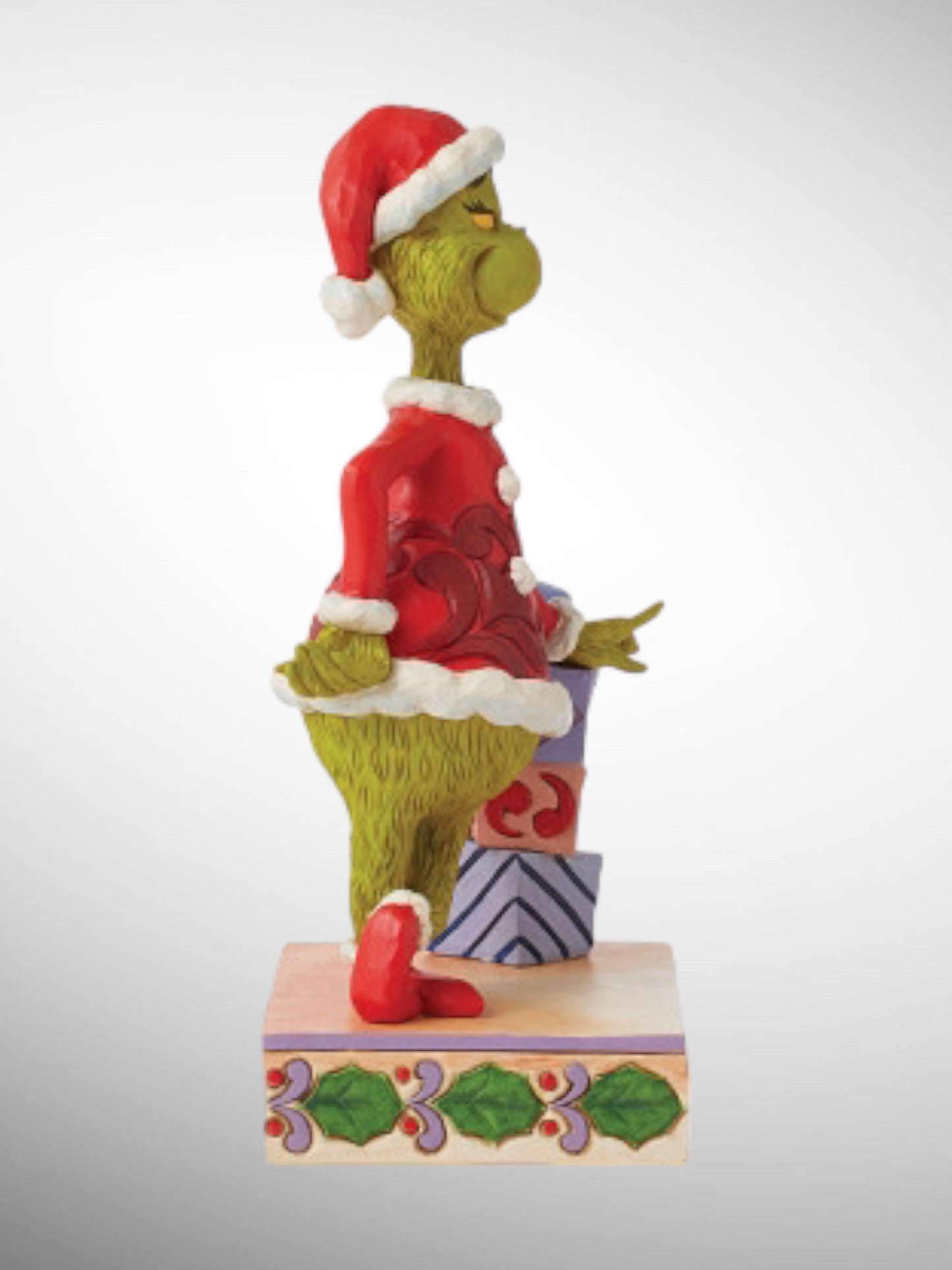 Jim Shore Dr. Seuss The Grinch - Grinch Leaning on Gifts Figurine