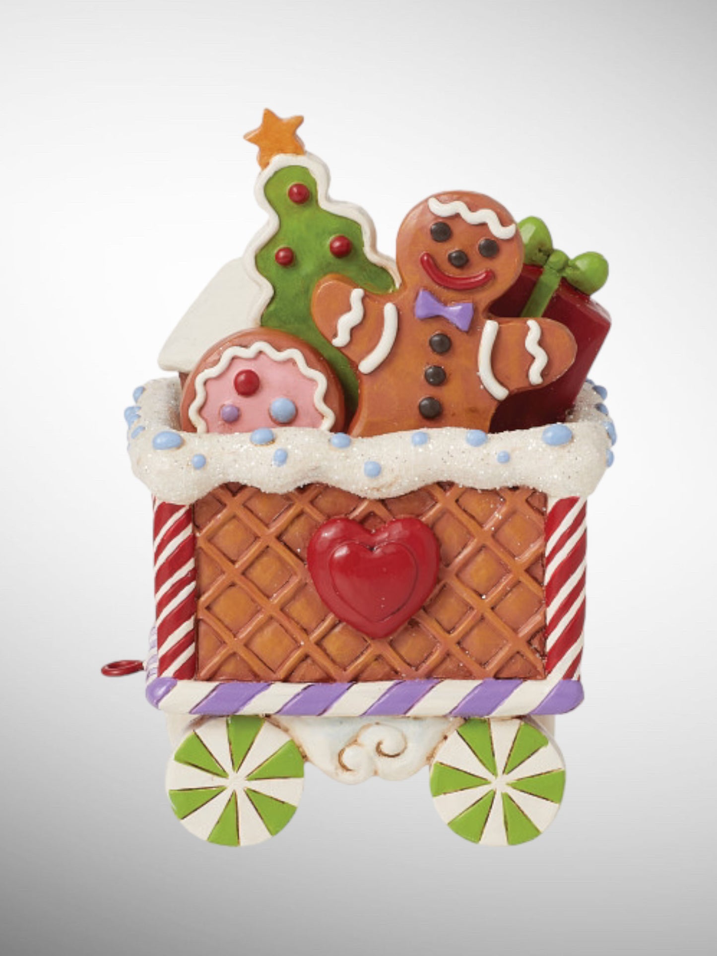 Jim Shore Gingerbread Christmas - Railway Surprises Gingerbread Train Car Figurine - PREORDER