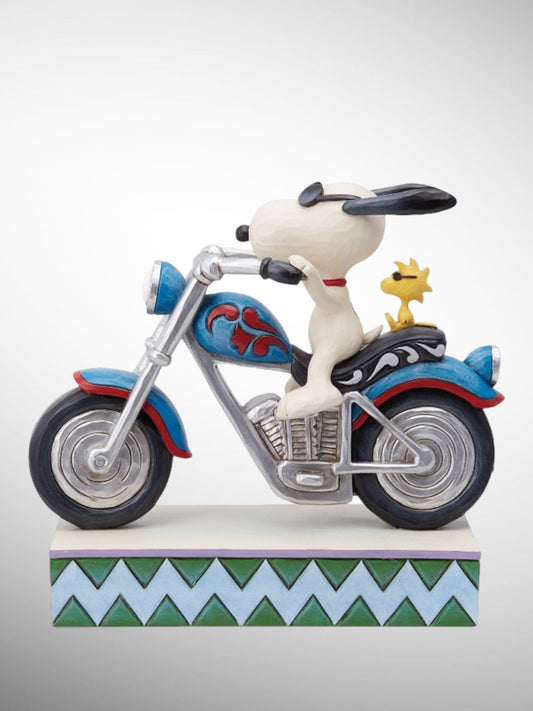 Jim Shore Peanuts - Cool Riders Snoopy Woodstock Motorcycle Figurine