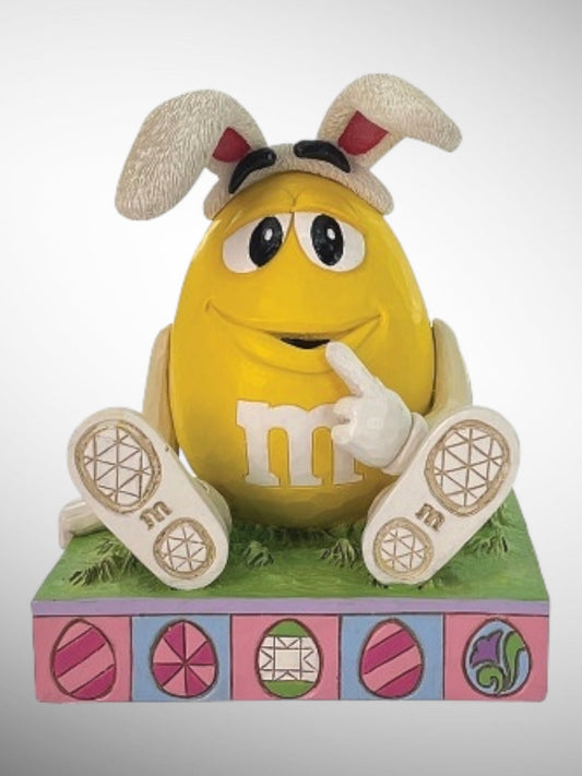 Jim Shore M&M's Collection - I'm All Ears Yellow Easter Bunny Figurine - PREORDER