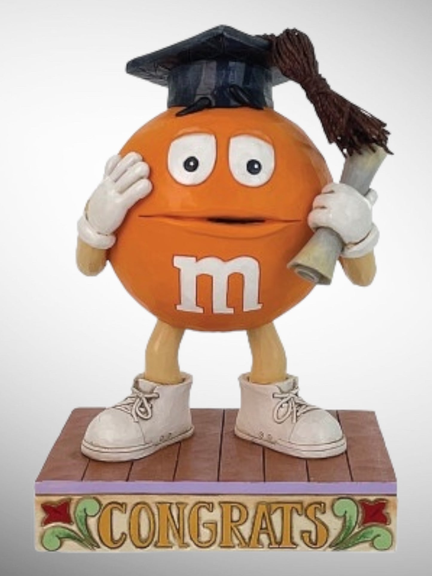 Jim Shore M&M's Collection - Did I Do It? Orange Graduation Figurine