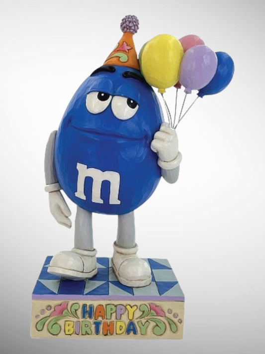 Jim Shore M&M's Collection - Who's Ready to Celebrate? Blue Balloon Figurine - PREORDER