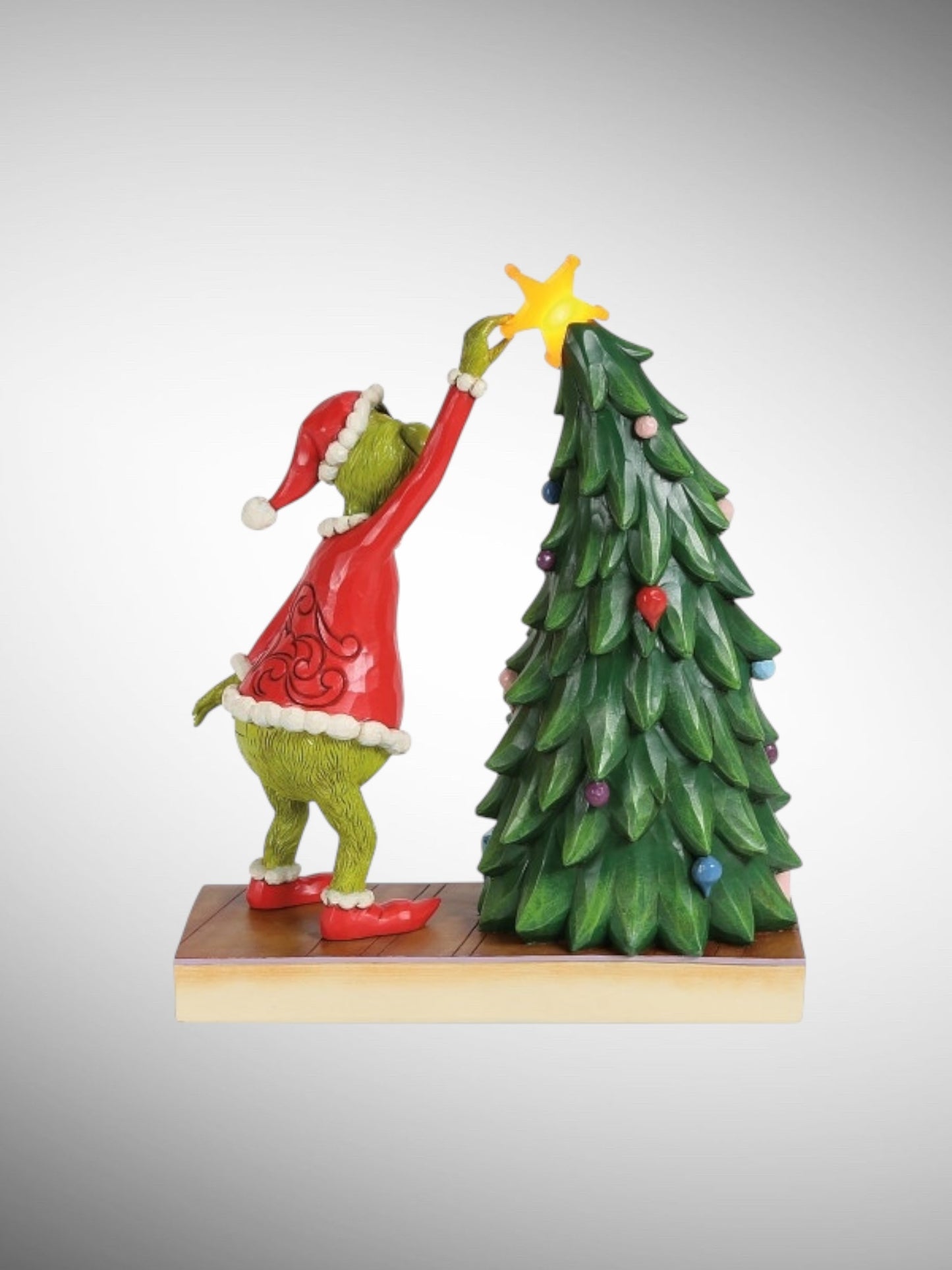 Jim Shore Dr. Seuss The Grinch - Grinch Pulling Tree Star Figurine - PREORDER